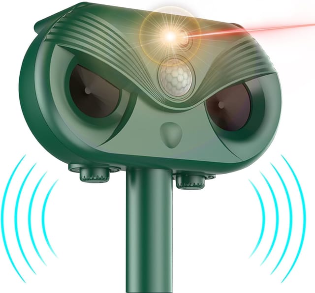Répulsif Solaire À Ultrasons Pour Chats Et Chiens Étanche Zone Cinq Cents Mètres Carrés Avec Lumière Efficace Contre Animaux Et Rongeurs