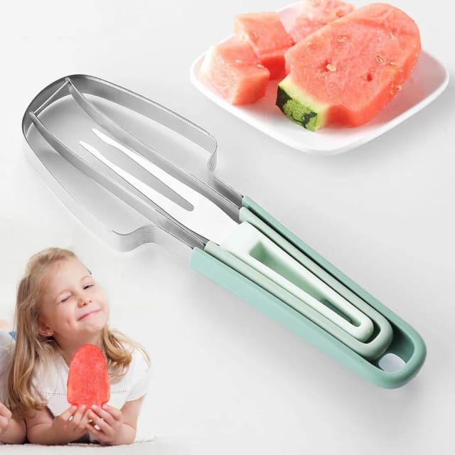 Coupe Pastèque Trois En Un En Acier Inoxydable Outil De Cuisine Pour Melon Et Fruits Accessoire Pour Cuisine