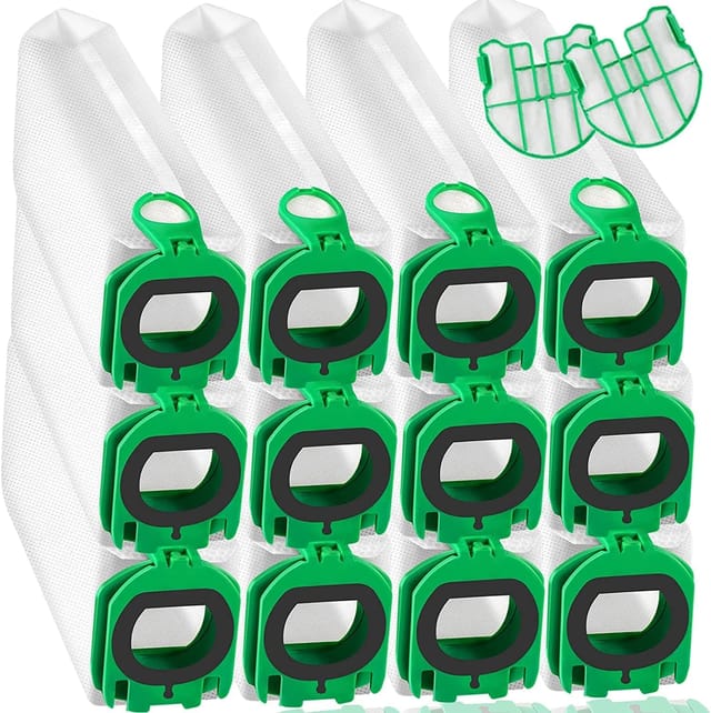 Lot De 12 Sacs D'Aspirateur Compatibles Avec Vorwerk Kobold Vb100 Fp100, Sacs Filtrants De Qualité Supérieure De Rechange Pour Aspirateur Kobold Vb100.