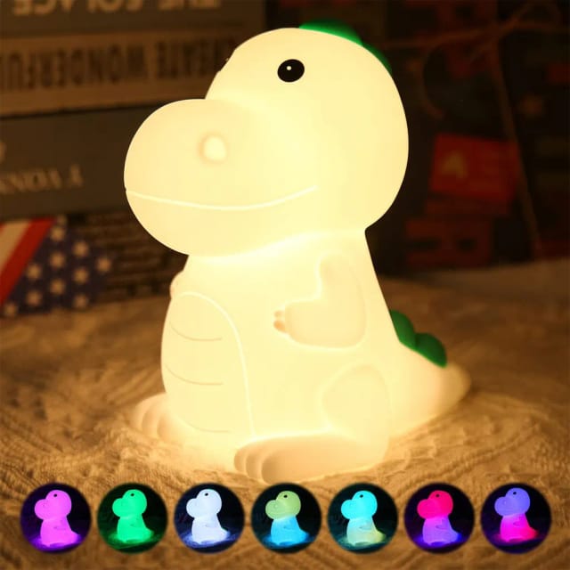 Veilleuse Dinosaure Pour Enfant Lampe Tactile Rechargeable Sept Couleurs Pour Chambre De Bébé Et Tout Petit