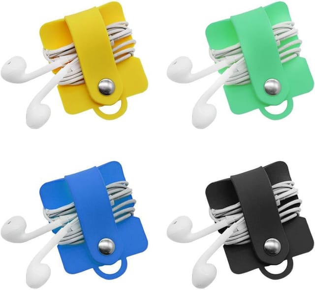 Lot De 4 Enrouleurs Pour Écouteurs, Gestionnaires De Câbles Usb Anti-emmêlement, Organiseur De Fils
