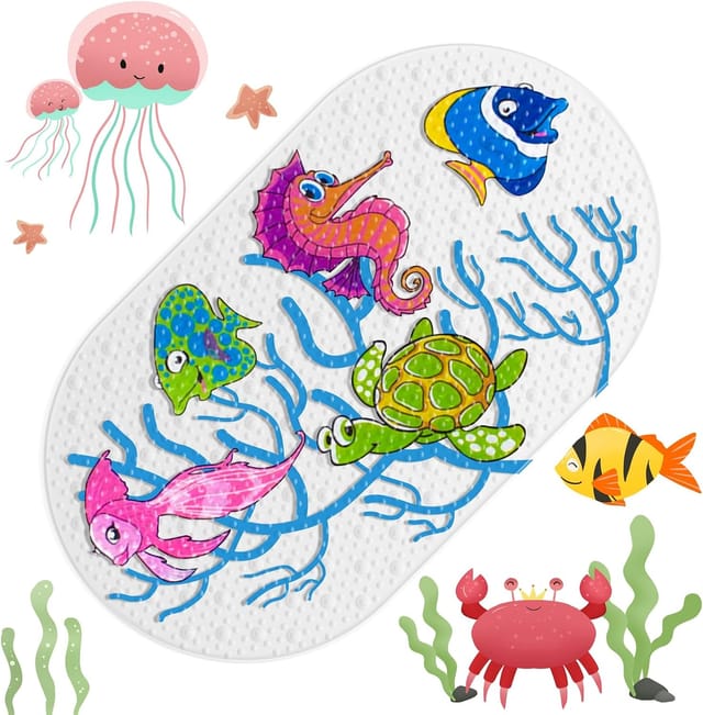 Tapis De Douche Antidérapant Pour Baignoire, En Caoutchouc Naturel Avec Ventouses Ultra-résistantes, Résistant Aux Moisissures.