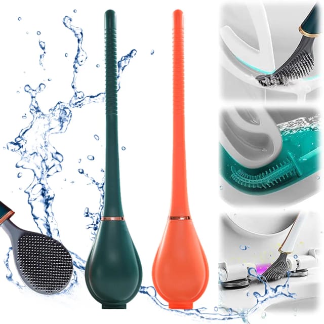 Lot De Brosses De Toilette En Silicone Avec Support Mural Pour Salle De Bain Nettoyage Hygiénique Des Wc Et Cuvette