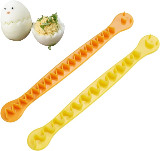 Lot De Trois Coupe Oeufs En Zigzag Pour Oeufs Durs Outil De Découpe Ondulée Pour Garniture Et Présentation
