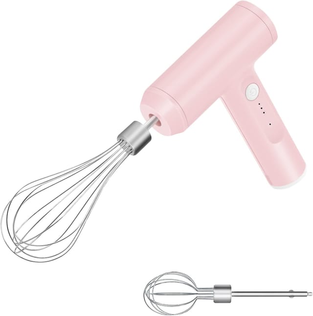 Fouet Électrique Rechargeable Usb Sans Fil Avec Deux Embouts En Acier Inoxydable Pour Mélanger Et Battre Les Préparations