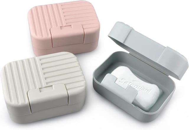 Lot De 3 Porte-savons De Voyage Étanches Avec Couvercle Et Crochet, Pour Camping Et Extérieur, Boîte À Savon Portable