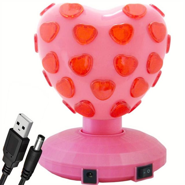 Lampe Boule Disco Cœur Rotative - Projection Led Pour Fêtes, Noël Et Décoration Romantique