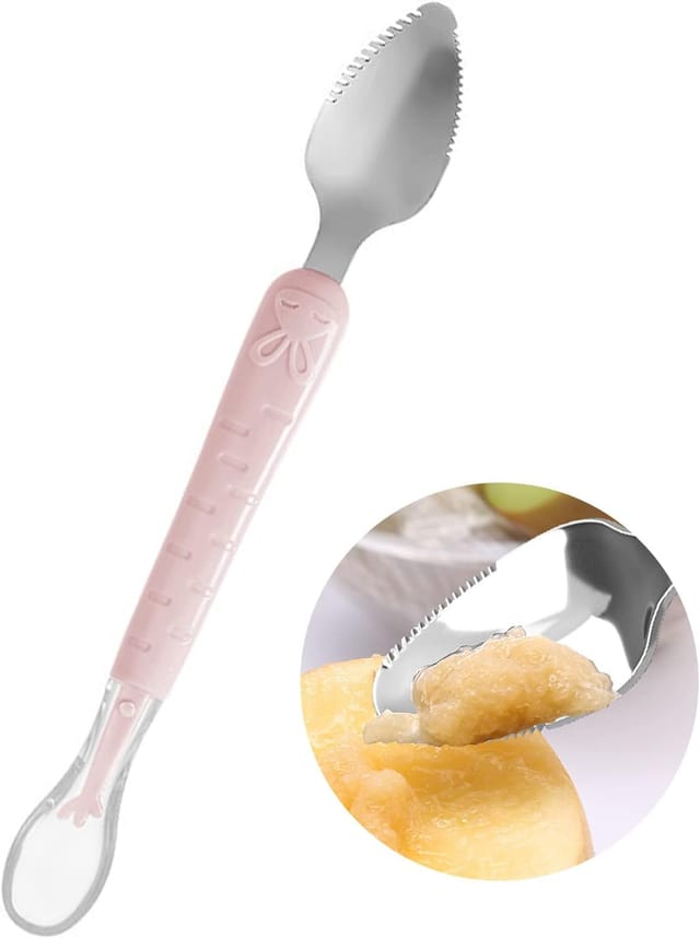 Cuillère D Alimentation Bébé Double Tête En Silicone Pour Nourrisson Outil De Repas Pour Enfant Souple Et Sécurisé