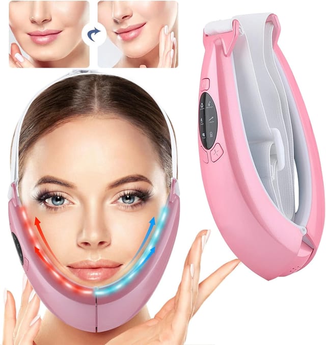 Masseur Visage Électrique En Forme De V, Appareil Ems Liftant Pour Double Menton, Tonification Et Affinement