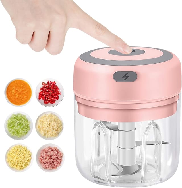 Hachoir À Ail Électrique, Hachoir Alimentaire Usb 250 Ml, Mini Hachoir À Légumes, Hachoir À Ail, Hachoir À Oignons, Petit Robot Culinaire Portable Pour Ail, Gingembre, Piment Et Légumes