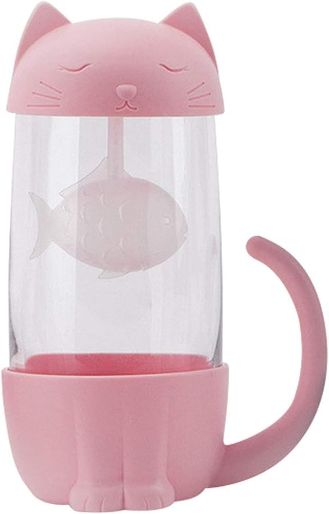 Tasse À Thé En Verre Avec Infuseur Et Couvercle Chat Pour Infusion Cadeau Pour Amateur De Thé Et Accessoire De Table