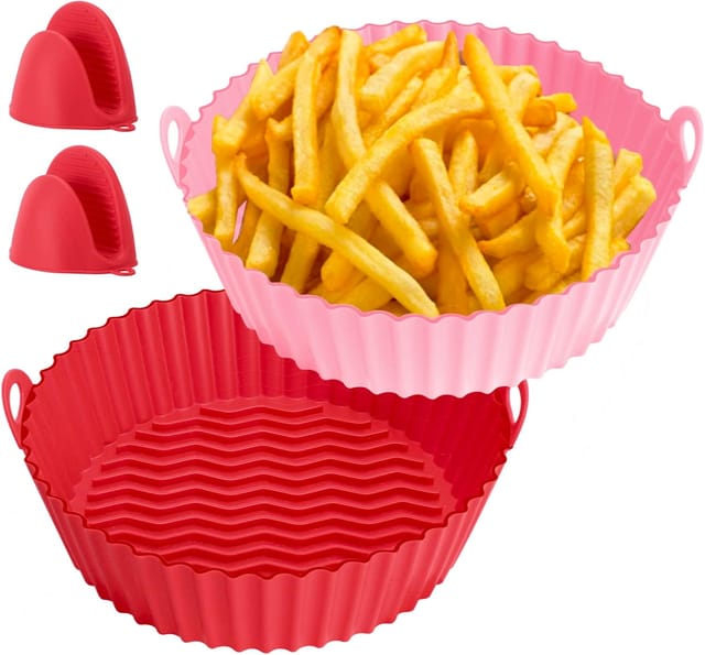 Panier Silicone Pour Friteuse À Air Anti Adhérent Réutilisable Résistant À La Chaleur Rond Pour Cuisson Saine