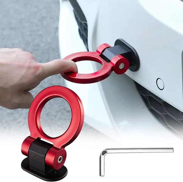 Kit De Remorquage Pour Voiture Avec Autocollant De Bouclier Anneau Rouge Universel Décoration Sportive Pour Automobile