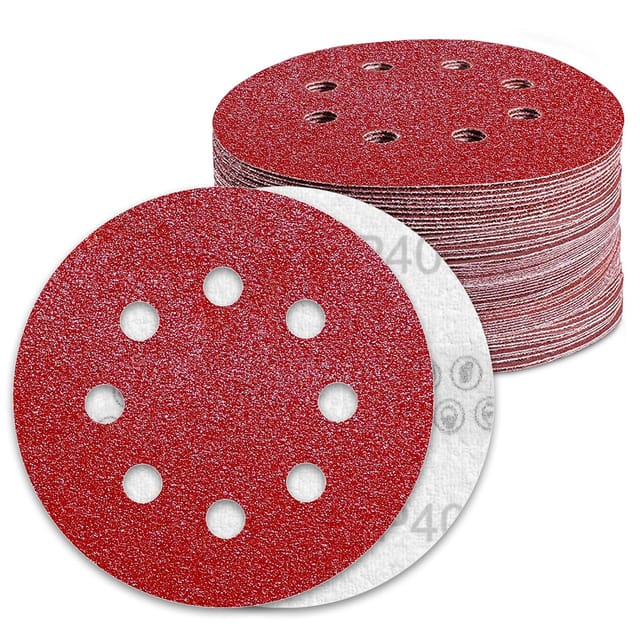 Papier De Verre 125 Mm, Disques De Ponçage Velcro Grain 40 Pour Ponceuse Excentrique À 8 Trous (70 Pièces)