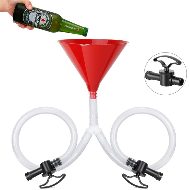 Entonnoir À Boissons, Entonnoir À Bière, Entonnoir À Bière Double Tube Avec Valve, Idéal Pour Les Fêtes Et Les Bars.