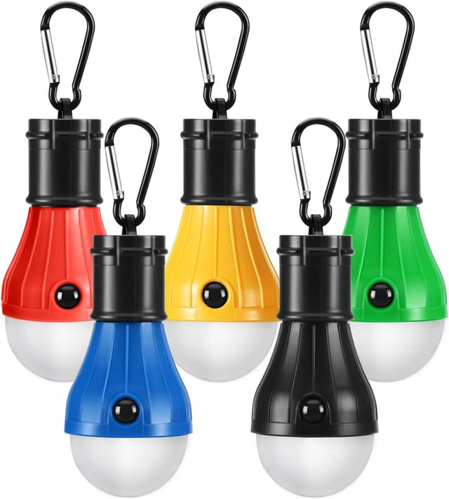 Lot De Cinq Lampes De Camping Led Avec Clip Quatre Modes Étanches Pour Randonnée Pêche Et Chasse