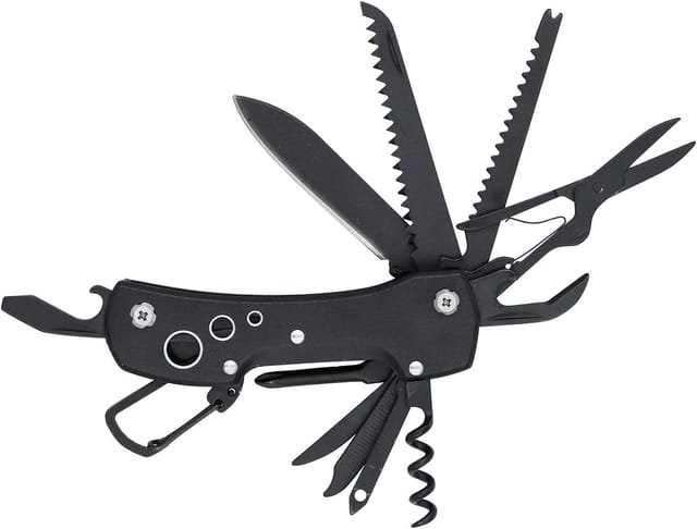 Couteau Multifonction Pliant Avec Verrouillage De Sécurité Et Étui En Nylon Outil De Poche Pour Camping Bricolage Et Activités Extérieures