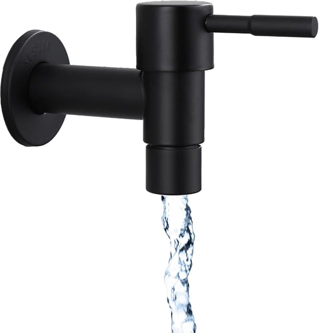 Robinet D’eau Froide En Acier Inoxydable 304 Pour Lave-linge Et Buanderie, Ouverture Rapide Avec Bec Verseur 4 Points
