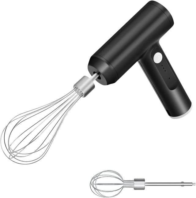 Batteur Électrique Sans Fil Rechargeable Usb En Acier Inoxydable Avec Deux Têtes De Mélange Pour Cuisine Et Pâtisserie