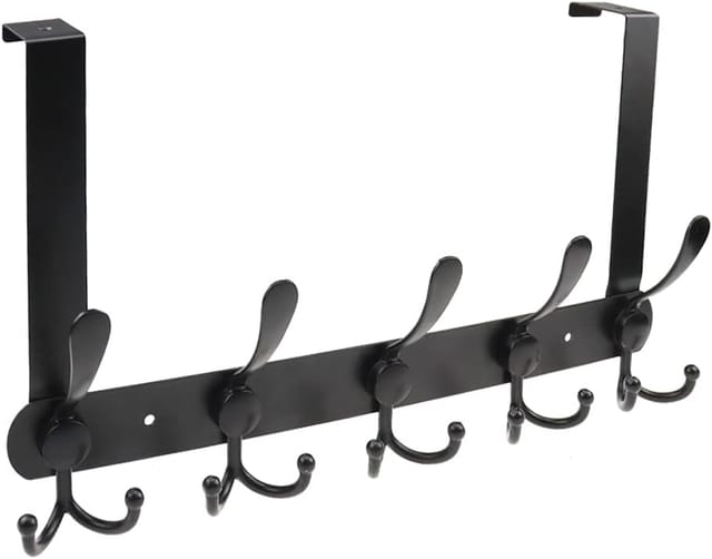 Crochet De Porte En Acier Inoxydable Cinq Crochets Pour Chambre Et Salle De Bain Accrochage Sans Perçage Pour Serviettes Et Vêtements
