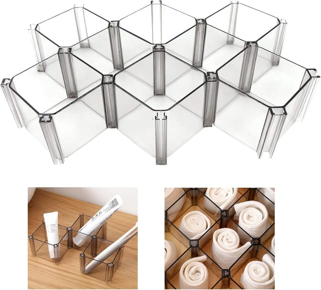 Lot De Six Séparateurs De Tiroir En Plastique Diy Pour Ranger Les Vêtements Et Sous Vêtements Accessoire D Organisation