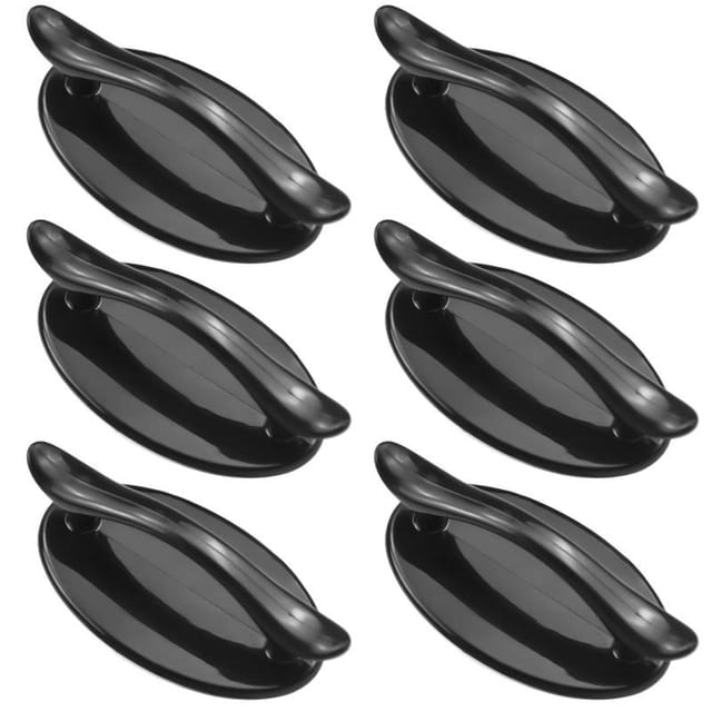 Lot De 6 Poignettes Adhésives Noires Pour Tiroirs Et Portes - Installation Sans Perçage Pour Placards Et Fenêtres