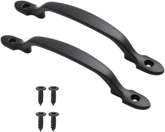 Lot De 2 Poignées En Acier Inoxydable Noir Pour Armoire, Avec Vis, Pour Dressing Et Porte Coulissante