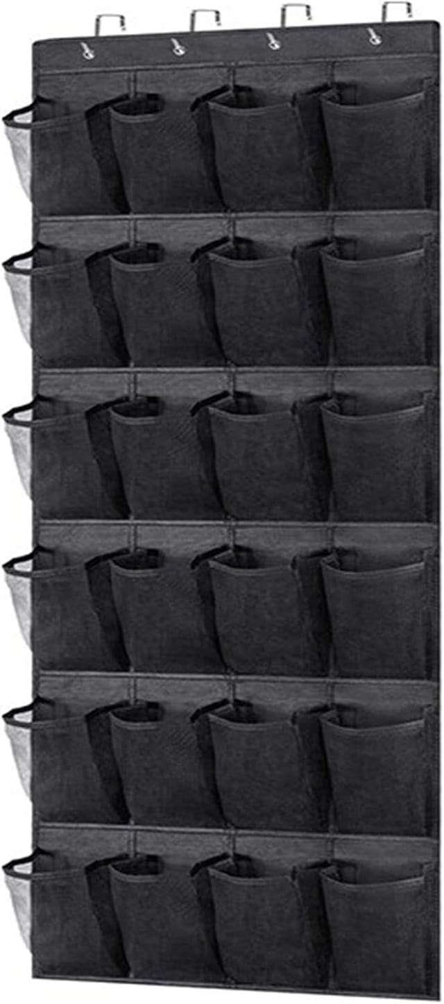 Porte-chaussures Suspendu Pour Porte, Organiseur Mural À 24 Poches En Filet, Rangement Gain De Place