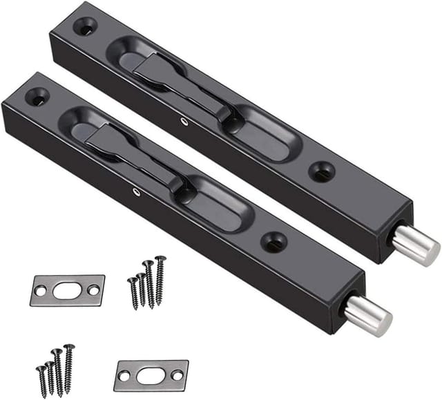 Serrure De Sécurité En Inox 304, Verrou Coulissant Avec Vis, Lot De 2 Pour Porte, Tiroir Et Armoire