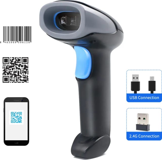 Lecteur Code Barres 1d 2d Qr Sans Fil Deux Virgule Quatre Gigahertz Et Usb Compatible Windows Android Mac Linux