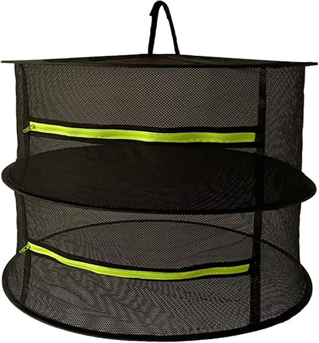 Filet De Séchage Pliable À 3 Étages Avec Fermeture Éclair, Séchoir À Herbes, Légumes, Viande Et Poisson, Noir Et Pratique