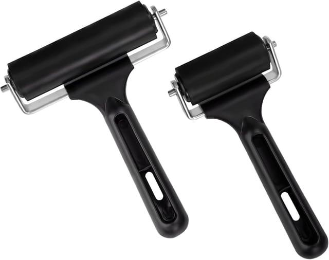 Lot De 2 Rouleaux En Caoutchouc Dur Pour Impression, Outils Pour Peinture, Gravure Et Timbrage, Accessoires Pour Travaux Créatifs
