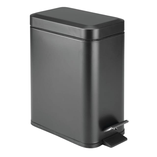 Poubelle Rectangulaire À Pédale Avec Seau Intérieur, Design Moderne En Métal Et Plastique Pour Salle De Bain, Bureau Ou Chambre