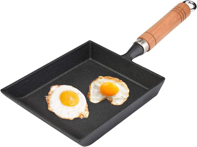 Poêle À Omelette Avec Manche Bois Nouveau Revêtement Antiadhésif Épais Sans Couvercle Pour Cuisson Parfaite Des Œufs Et Crêpes