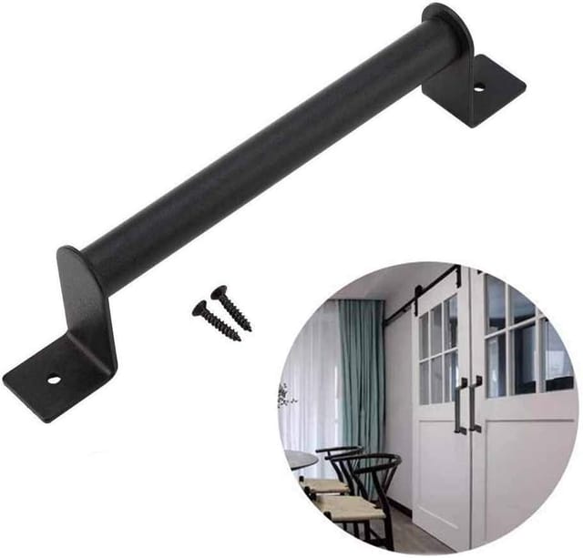 Poignée De Porte De Grange, Poignée En Acier Inoxydable, Poignée De Porte De Grange Robuste En Acier Au Carbone Noir, Pour Maison, Hôtel, Porte Coulissante, Ferrures De Placard Pour Portails En Bois