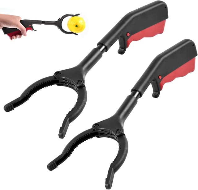 Pince À Déchets Multifonctionnelle En 2 Pièces, Pince À Déchets Courte, Pince À Déchets Courte Pour Seniors, Collecteur De Déchets Portable, Pince À Déchets De Jardin À Bras Articulé Pour...