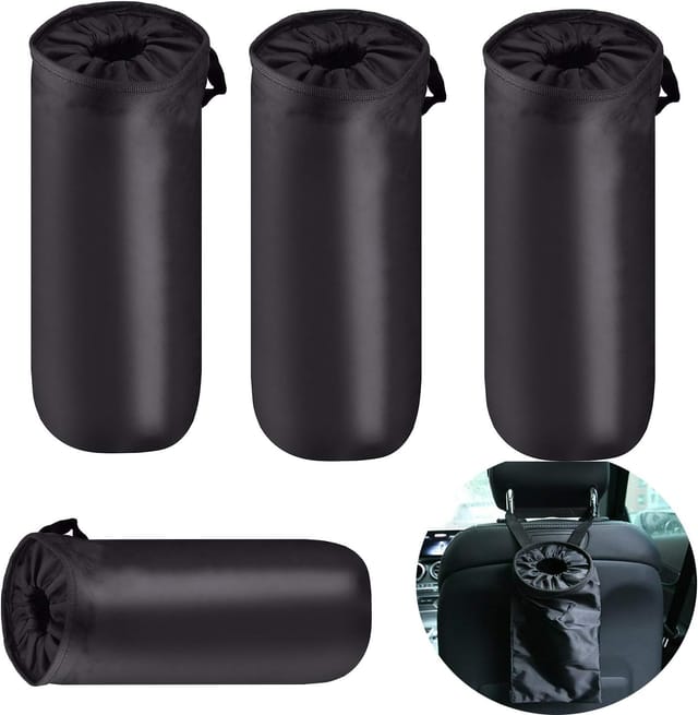 Lot De 4 Poubelles De Voiture Suspendues Lavables, Sacs Détachables Pour Déchets, Accessoire Pour Voyage Et Extérieur
