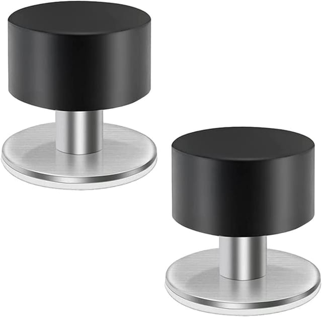 Lot De 2 Butées De Porte Adhésives En Acier Inoxydable Sans Perçage, Protection Pour Sol Ou Mur, Arrêt De Porte