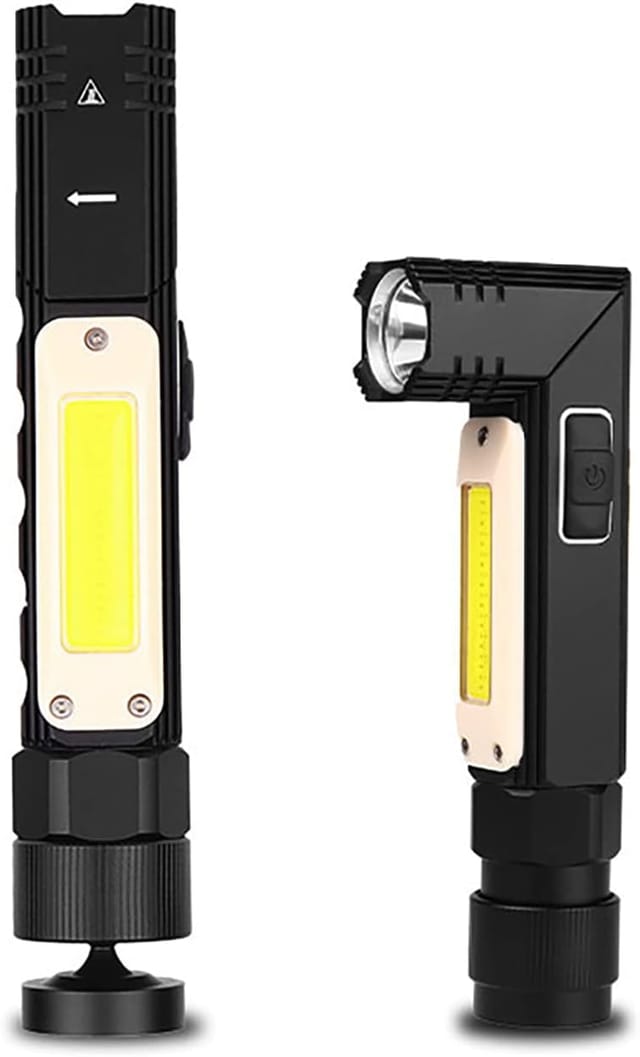 Lampe Torche Rechargeable 1000 Lux À Angle De 90° - Lampe De Poche Magnétique Pour Travaux De Travail