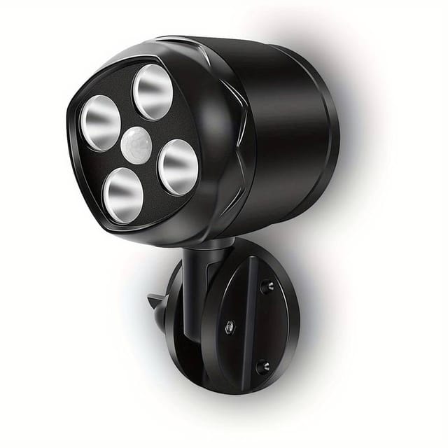 Projecteur À Piles Avec Détecteur De Mouvement Pour Extérieur, 4 Projecteurs Led Sans Fil Alimentés Par Piles, 1000 Lm, Étanche Ip65, Applique Murale Pour Jardin, Garage, Intérieur Et Extérieur
