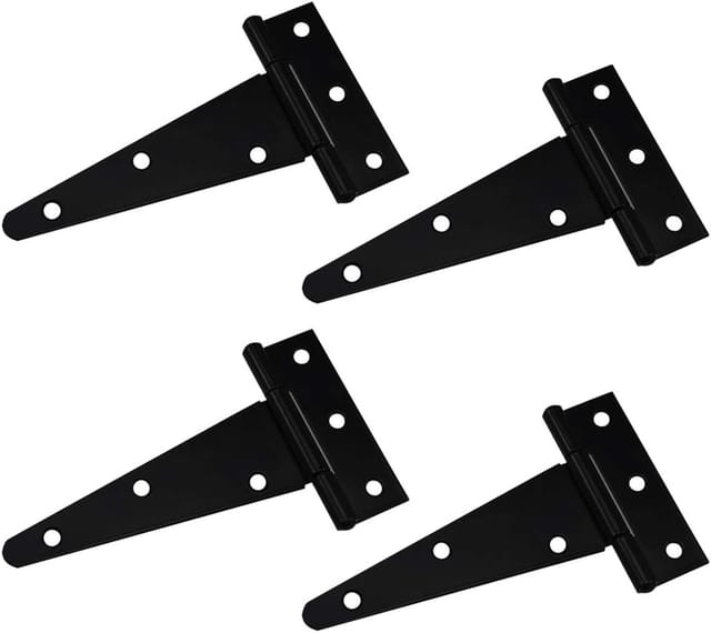 Lot De Quatre Charnières Triangulaires Galvanisées Quatre Pouces Noir Pour Portes Et Caisses En Bois Accessoire De Quincaillerie Robuste