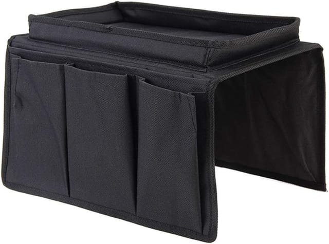 Organiseur D’accoudoir De Canapé Noir, Rangement Pour Téléphone, Livres Et Télécommande, Poche Suspendue