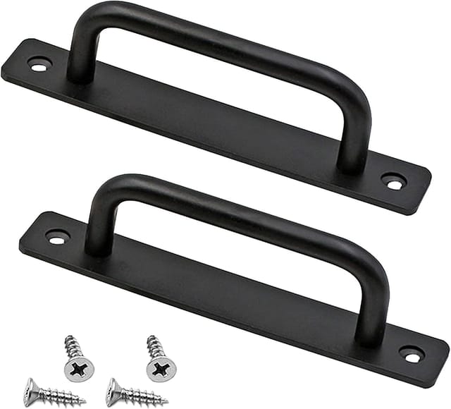 Lot De 2 Poignées Coulissantes Pour Porte De Grange En Alliage D’aluminium, Avec Plaque De Fixation, Pour Meubles Et Armoires