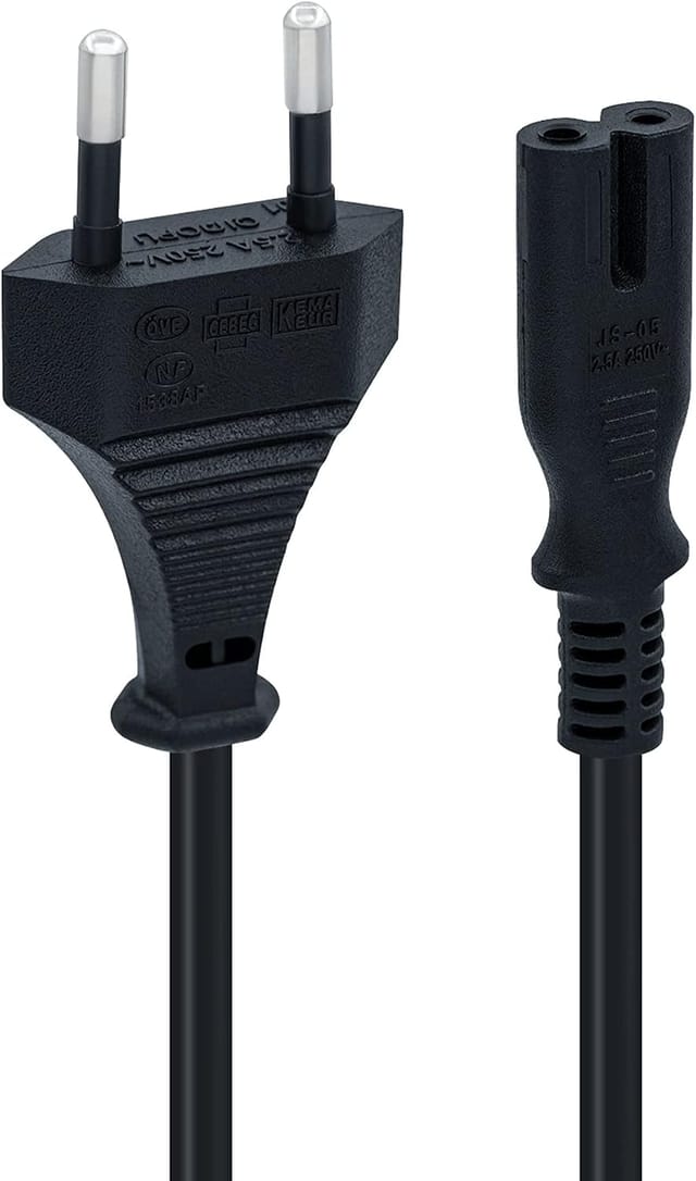 Câble D Alimentation Un Virgule Cinq Mètres Prise Eu C7 Bipolaire Pour Ps5 Ps4 Ps3 Xbox Series X Et S Noir
