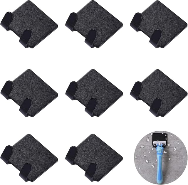 Lot De 8 Porte-rasoirs Adhésifs En Plastique, Supports De Douche Pour Salle De Bain Et Maison