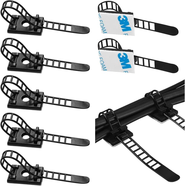 Attaches Câbles Adhésives R églables En Nylon, Clips Pour Gestion Des Fils À La Maison Et Au Bureau