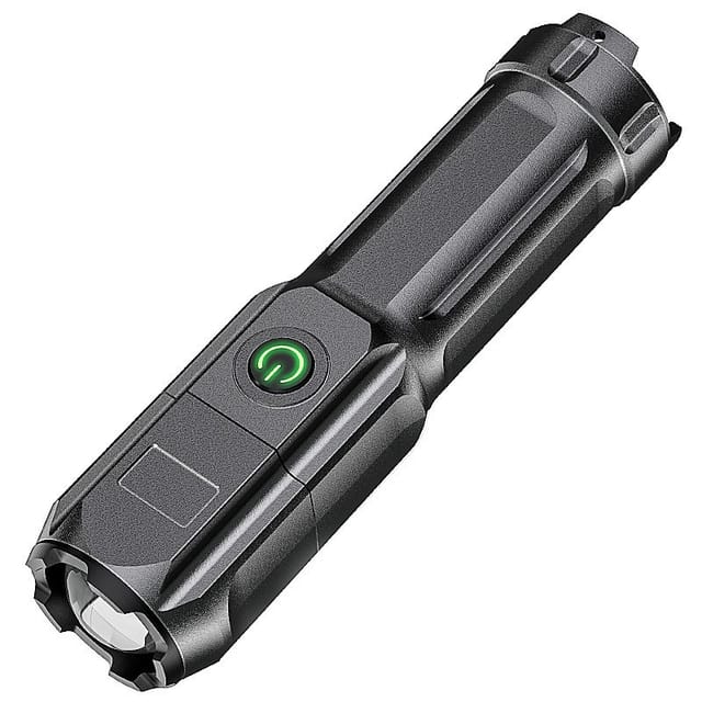 Mini Lampe Torche Led Rechargeable, Portable Et Zoomable, Idéale Pour Le Camping Grâce À Sa Haute Luminosité Et Ses 3 Modes D'Éclairage.
