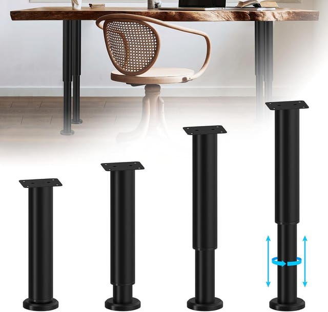 Pieds De Meubles, Lot De 4, Réglables En Hauteur (18-30 Cm), En Acier Laminé À Froid, Pour Meubles, Canapés, Lits, Tables De Chevet, Armoires