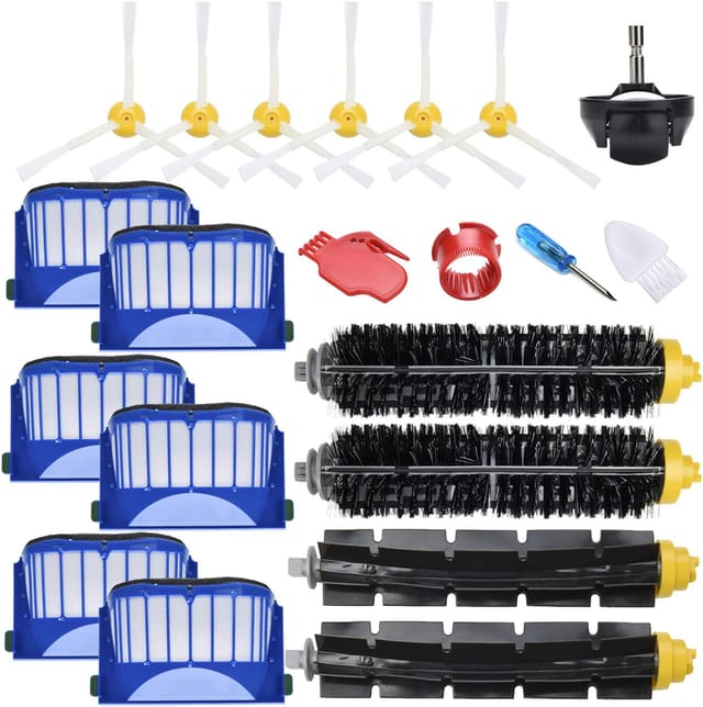 Pièces De Rechange Et Accessoires Compatibles Avec Tous Les Irobot Roomba Série 600 : 670, 665, 690, 692, 694, 671, 677, 650, 655, 614, 620 : Brosse Latérale Principale, Rouleau, Filtre Et Roulette