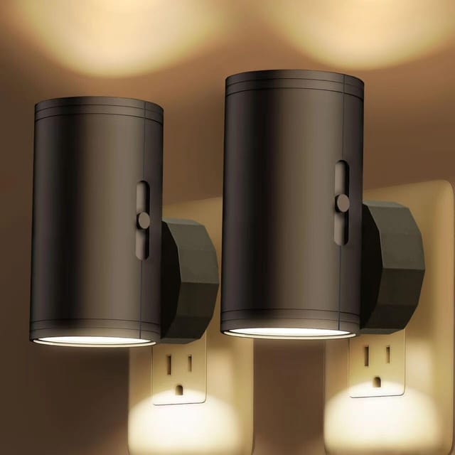 Veilleuse Led À Brancher, Avec Capteur Crépusculaire, Luminosité Réglable De 5 À 300 Lm, Température De Couleur De 2700 K, Idéale Pour La Cuisine, Le Couloir Ou La Chambre.